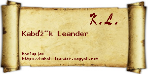 Kabók Leander névjegykártya